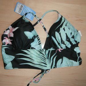 Long line Tropical Swim Top, XL NWT